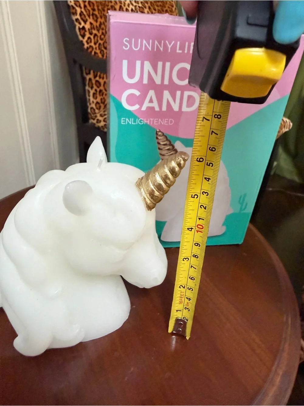 White and Gold Unicorn Candle - New in Box Decorative Home Accent